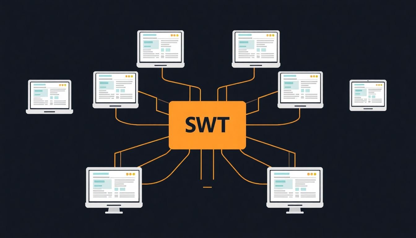 A visual representation of a distributed system, with multiple servers working in harmony to scrape data from numerous websites.