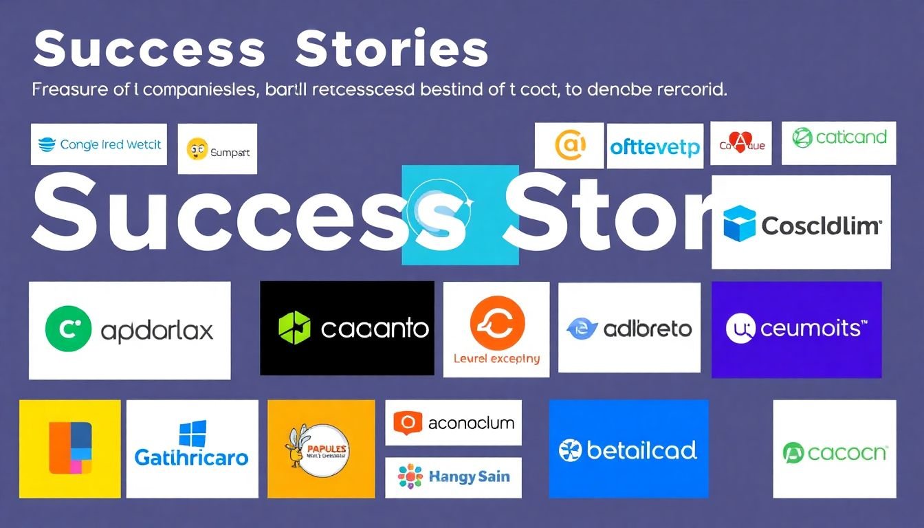 A collage of success stories, with logos of companies that have benefited from large-scale web scraping.