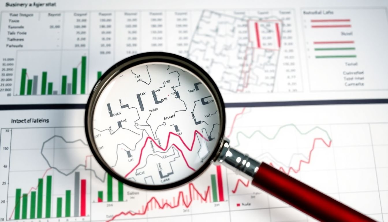A magnifying glass over a complex data chart, highlighting the intricacies of a business's unique data challenges.