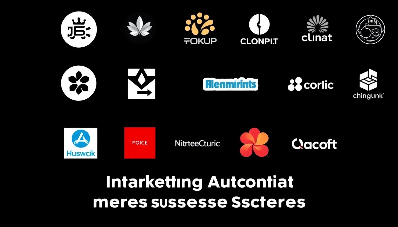 Logos of successful brands, with their marketing automation success stories highlighted.