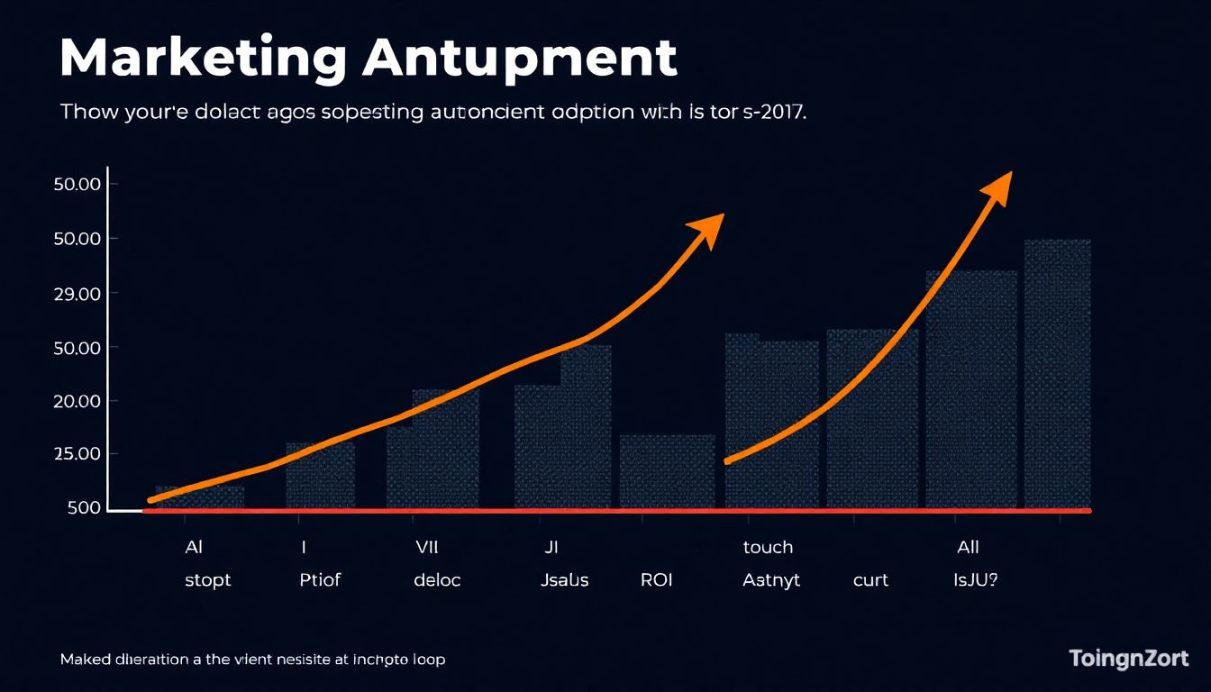 A graph showing increasing trends in marketing automation adoption and its positive impact on ROI.